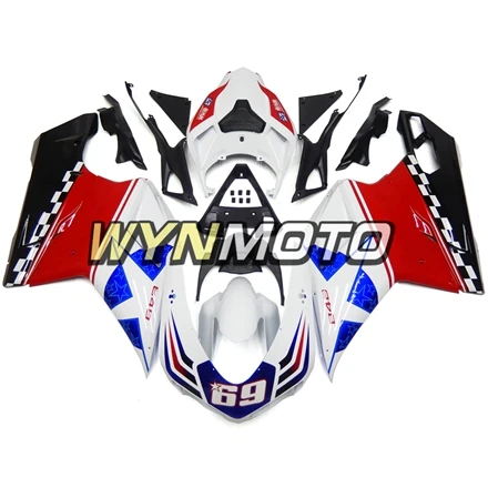 Полный обтекатель комплект для Ducati 1198 1098 848 год 07 08 09 10 11 12 впрыска ABS Пластик мотоциклетные синий и красный цвета средства ухода за кожей комплект Средства ухода за кожей кадров