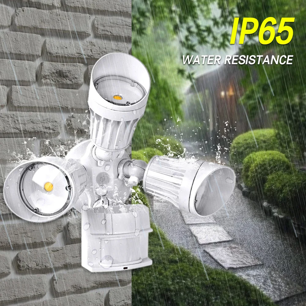 

LED Wall Mount Flood Light Spot PIR Motion Sensor Detector Lamp 3 Levels Time Adjustable Waterproof Lamp for Basement Garage