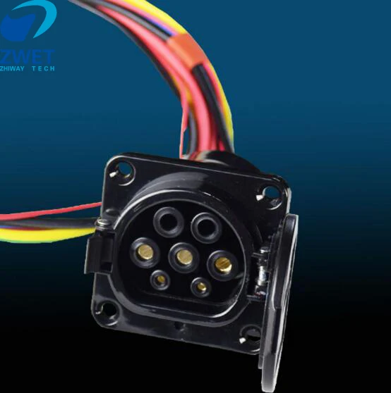

ZWET EV China standard Socket 2A China standard EV charging Type 2 connector for without socket For 32A cable 1 m