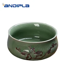 Винтажная чаша для мытья чая Керамическая Рыба Китайский кунг-фу чайный сервиз аксессуары Садоводство Цветочный Горшок горшочных растений бонсаи украшения