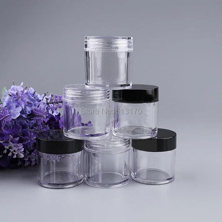 New Arrival 10g Empty Clear Cream jar eye shadow jar Black Cap
