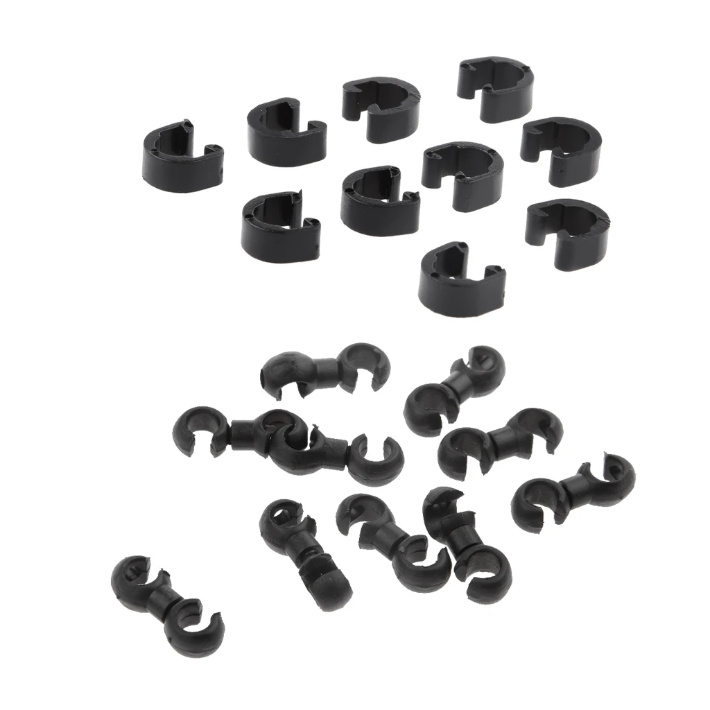 20 Pcs Bike Cable Clip Black Bicycle C-Clip Rotating Bike S-Hook Plastic MTB Buckle Hose for Bicycles Brake Cable Derailleur Shifter Cable.