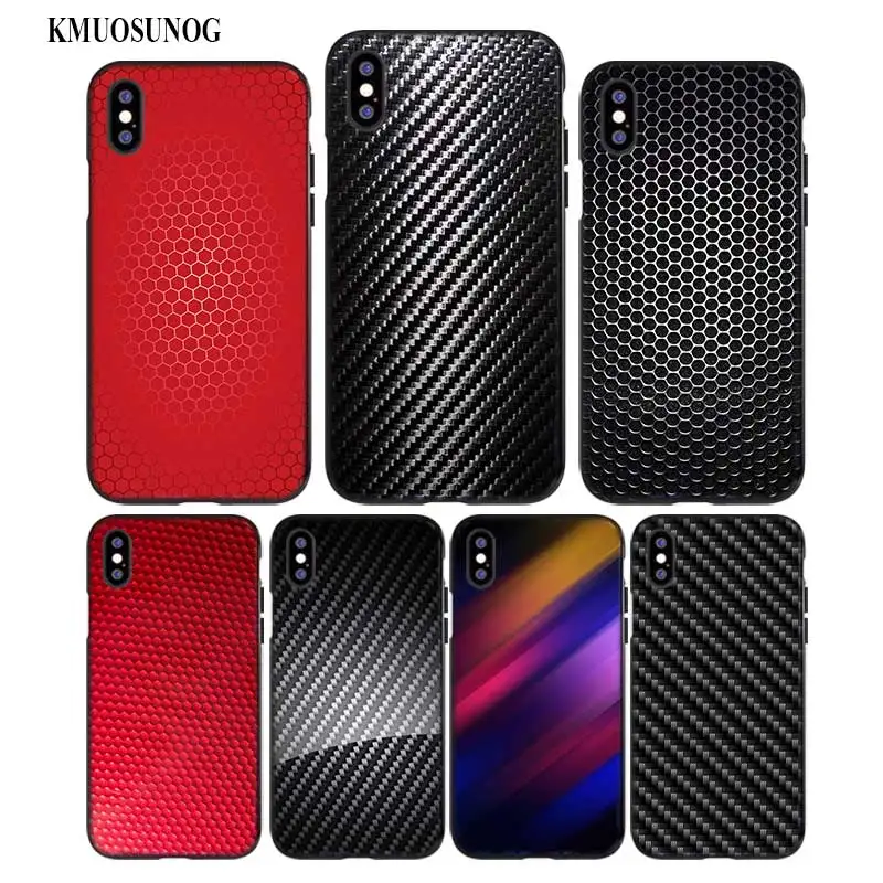 buy For iPhone XS X XR Max 8 7 6 6S Plus 5 5S SE Black Soft Silicone Phone Case Carbon Venom structure Fiber Style