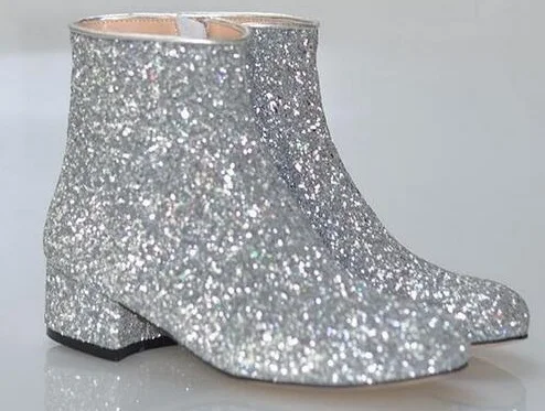 sequin flat boots