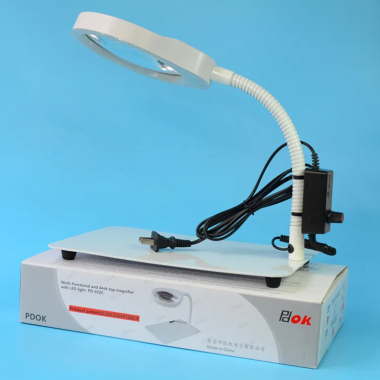 New Magnifying Desk Table Lamp 10X Optical Glass 127mm Dia 48 LED Lighting Table Magnifier for Moth - 32853251889