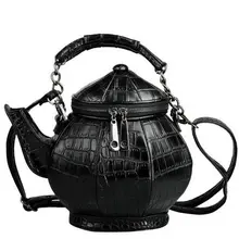 2017 new fashion funny teapot shaped handbag font b women s b font stone pattern leather