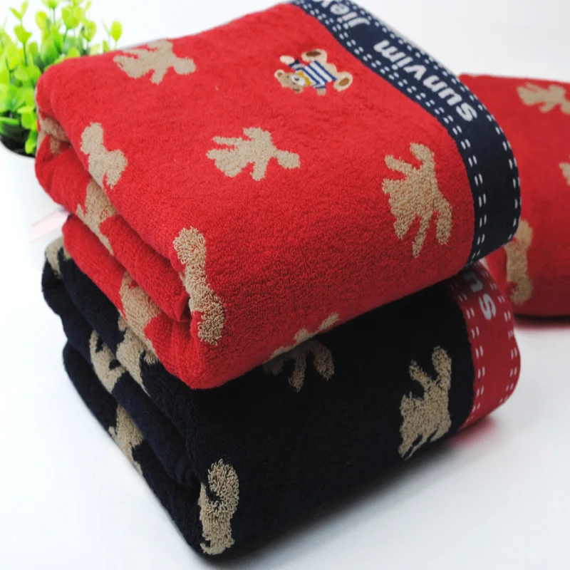 China Famous Brand Sunvim bath towel 100 cotton bear style 6*135cm