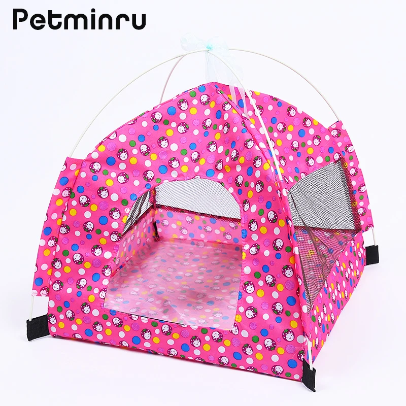 Продажа Petminru летние сетчатые Pet палатка дышащий собака дома съемные кошка кровать с коврики складной pet дом Питомник зоотоваров