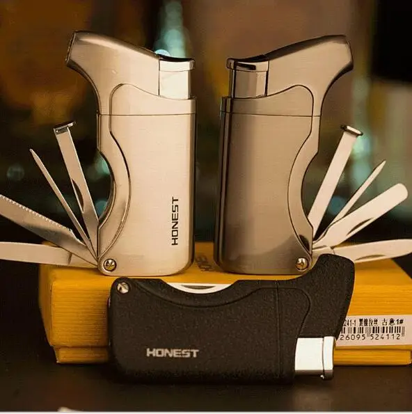 

Genuine Honest direct to lighter, gift cigar lighter, multi function with knife, pipe lighter.