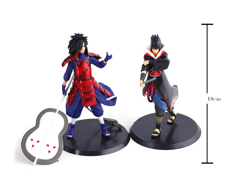 

2pcs PVC Uzumaki Naruto Uchiha Sasuke figure toys 2017 with base Naruto Hokage action figure collection doll party decoration