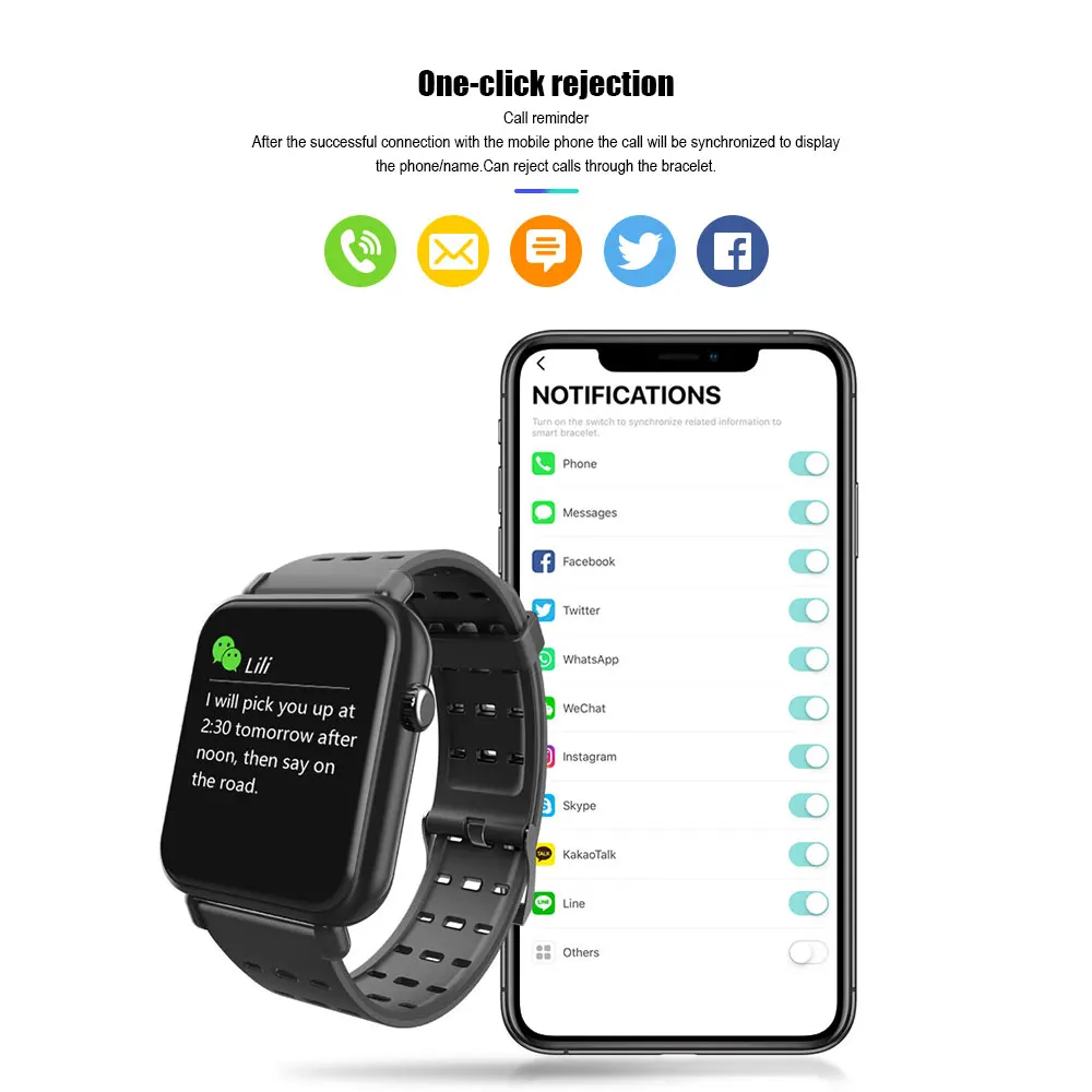  VERYFiTEK Blood Pressure Oxygen Smart Watch Heart Rate Monitor IP67 Fitness Bracelet Watch Women Me - 33019332947