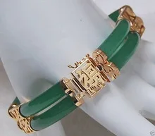 

mujer brinco wedding Gift word Love Natural Rare Natural GREEN gem Jewelry bracelet 7.5'' watch Wholesale Bridal wide 2