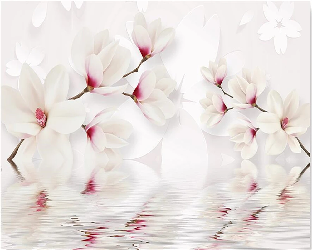 beibehang Custom wall murals wallpaper white magnolia flower, 3D photo wallpaper mural bedroom living room TV wall 3D wallpaper beibehang Custom wall murals wallpaper white magnolia flower, 3D photo wallpaper mural bedroom living room TV wall 3D wallpaper