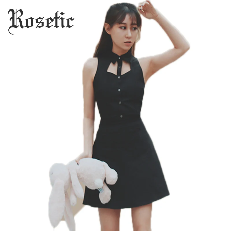 Round Neck Single Breasted Plain Sleeveless Bodycon Dresses Round Neck Single Breasted Plain Sleeveless Bodycon Dresses