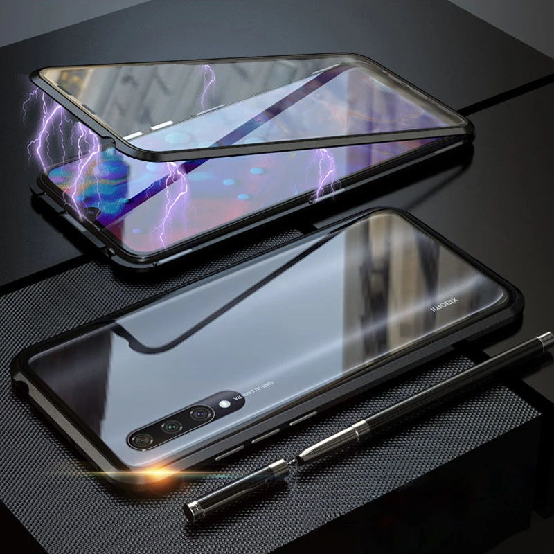 Магнитный чехол для Xiaomi mi CC9 9 360 полностью Защитный металлический bumbr и