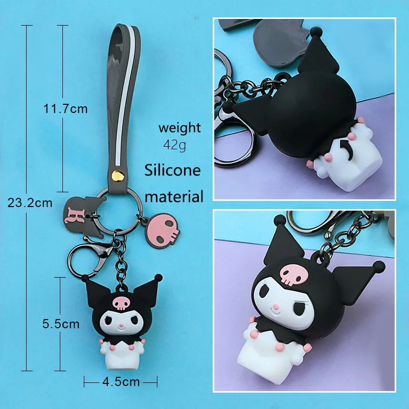 1 Pc Nette My Melody Pudding Cinnamoroll Hund KT Fur Ball Keychain Plüsch-schlüsselanhänger Tasche Anhänger Schlüsselring für Mädchen Plüsch spielzeug