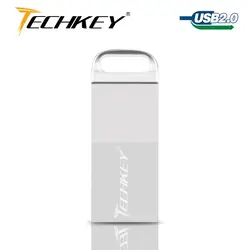 Новый techkey USB флешка 64 ГБ Флеш накопитель 32 ГБ 16 ГБ мини из металла памяти memoria cel usb stick 8 ГБ 4 ГБ подарок флешки и диск