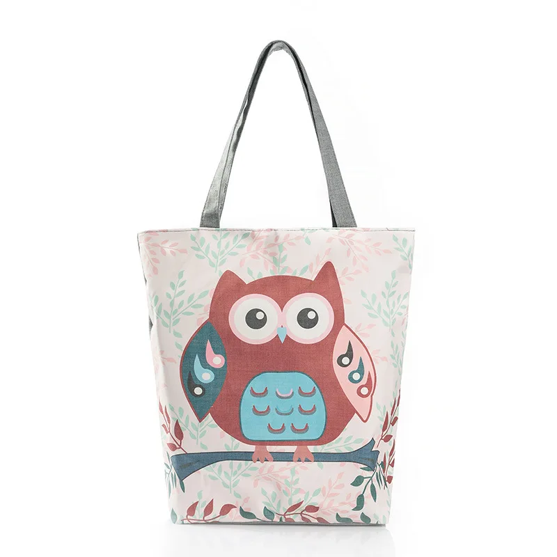 

Colorful owl designs Soft Foldable Tote Large Capacity Women Shopping Bag Bag Lady's Daily Use Handbags Casual Beach Bag Tote