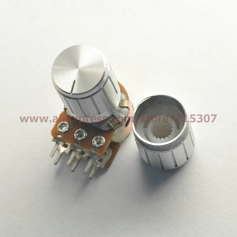 silver aluminum potentiometer knob30x17x6
