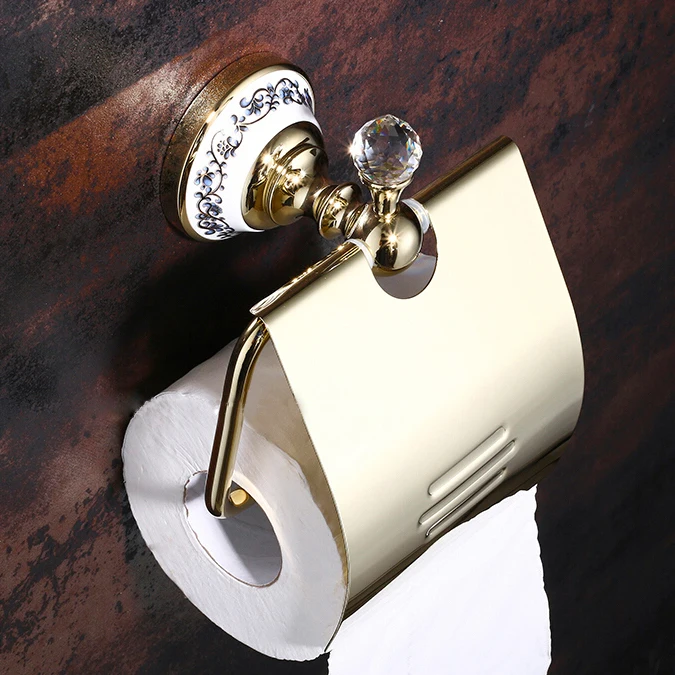 Toilet Paper Holder Roll Holder Tissue Holder Solid Brass Gold Finished-Bathroom Accessories Products SL-18 Toilet Paper Holder Roll Holder Tissue Holder Solid Brass Gold Finished-Bathroom Accessories Products SL-18