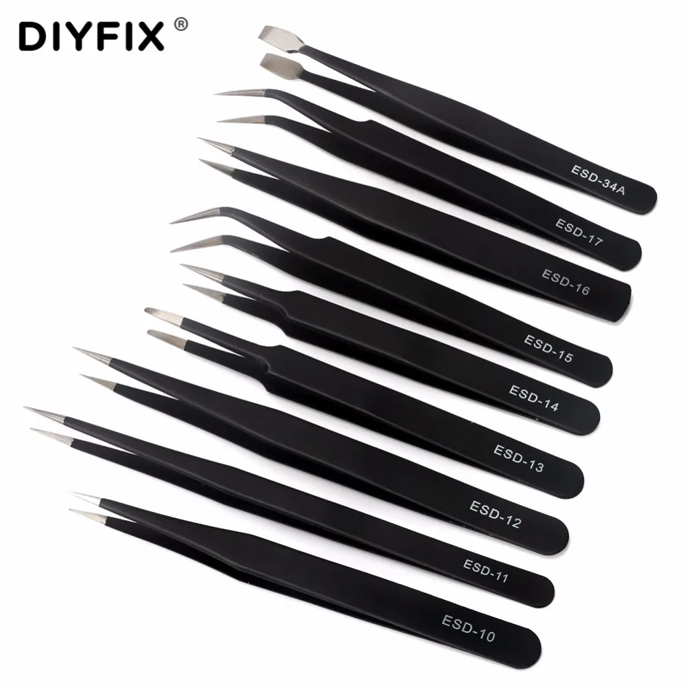 Stainless Steel Tweezers Set (4)