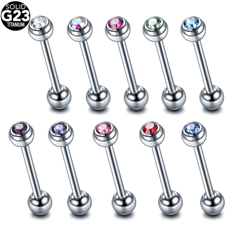 

1PC G23 Titanium Tongue Barbell Piercing Rings Mix Color Cartilage Earring Barbell Piercing Nipple Shiled Bar Piercing Jewelry
