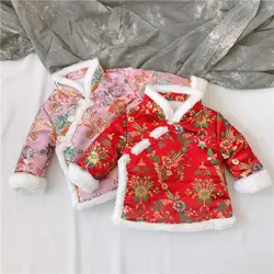 2018 осень-зима детские куртки жилет китайский дети утолщение Верхняя одежда Стиль жилет хлопковое пальто для маленьких девочек