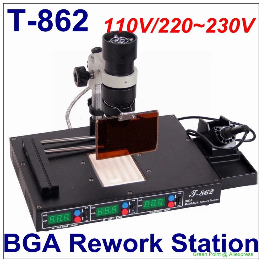 Авторизованный PUHUI T 862 IRDA SMD & BGA IR наладочная станция сварочный аппарат T862