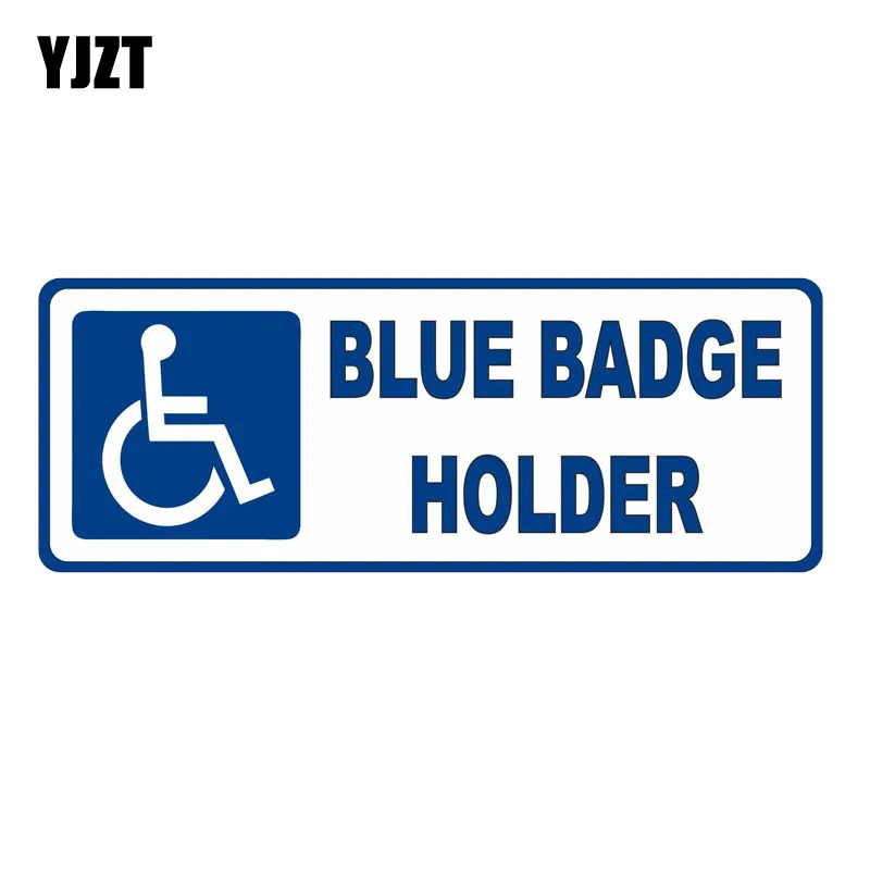 

YJZT 17.7CM*6.6CM Disabled Sign Disability Blue Badge Holder PVC Motorcycle Car Sticker 11-00090