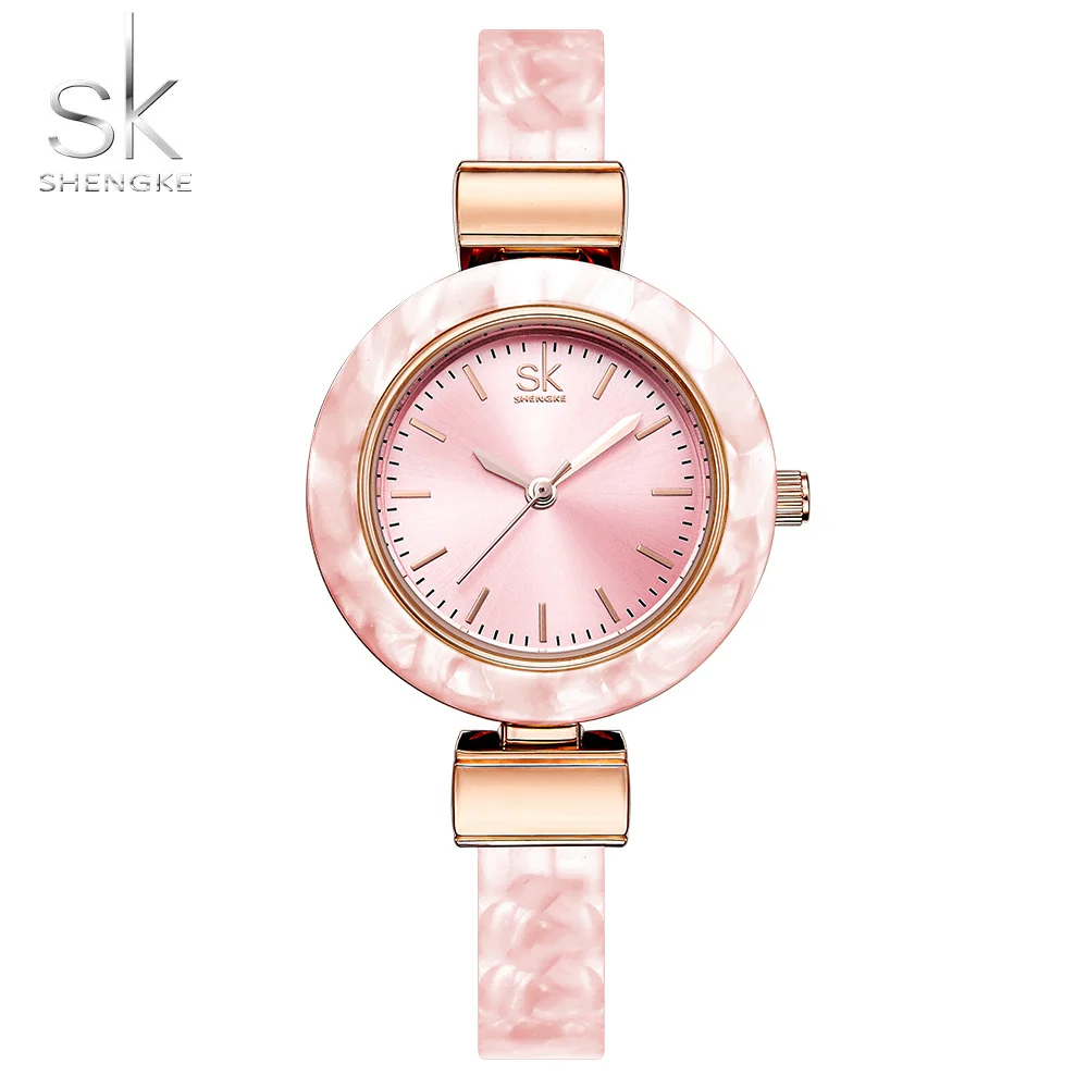 Shengke Bracelet Women Watches for Lady Fashion Dress Bangles Charming Chain Style Watch Women Quartz Women Dress Watch 2018