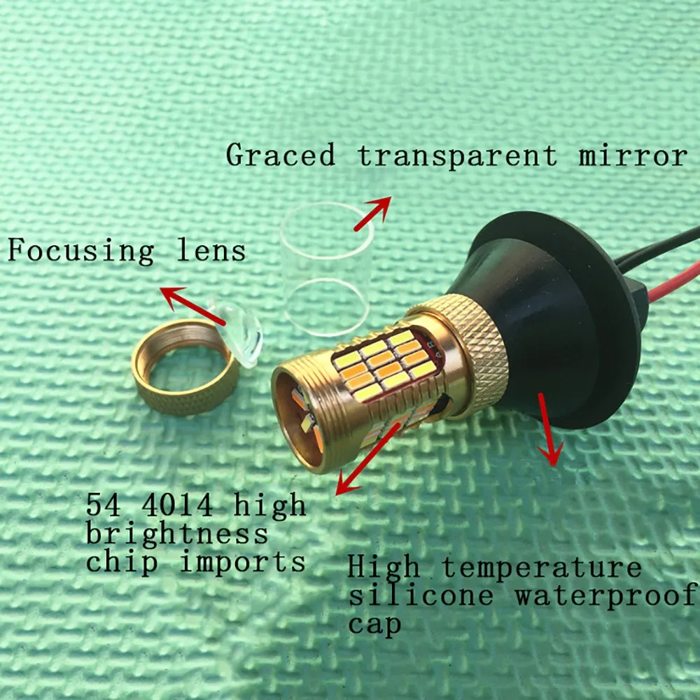 2 шт. высокое Мощность указатель поворота 54 smds T20 1156 12 В 30 Вт чип лампы автомобиль двойного Цвет LED DRL Передняя поворотов Тормозные огни для автомобиля быть