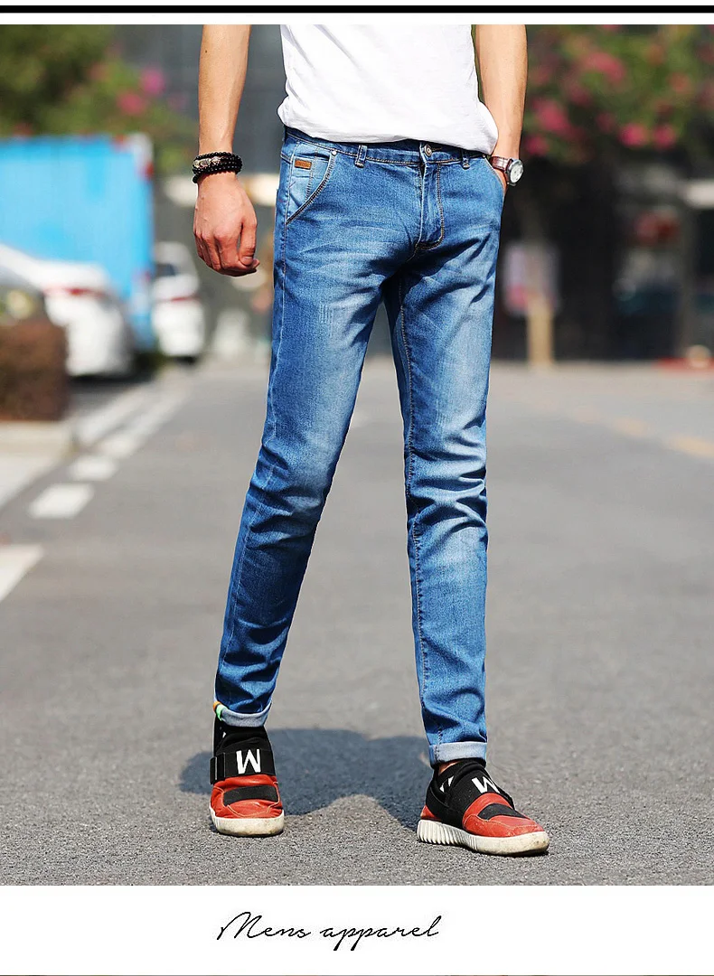 Мужские джинсы, модные брендовые узкие джинсовые штаны для мужчин, прямые Слаксы, качественные мужские джинсы, брюки больших размеров