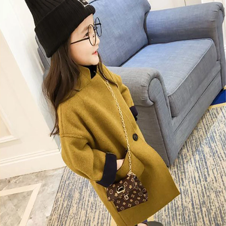 Confortáveis do Bebê Nova Moda Primavera Outono Meninas Crianças lã Fina Jaqueta Cabolsa Exterior Roupas Cor Amarela Escura 2020 5 do bebê meninas roupas cor amarela escura
