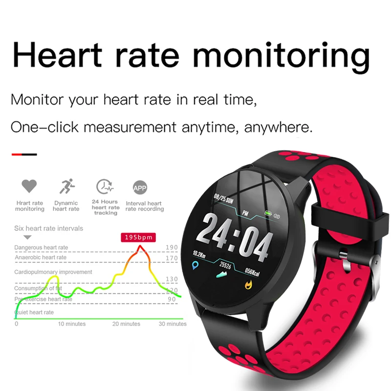 Новые модные часы Smart Watch Для женщин сердечного ритма крови Давление монитор