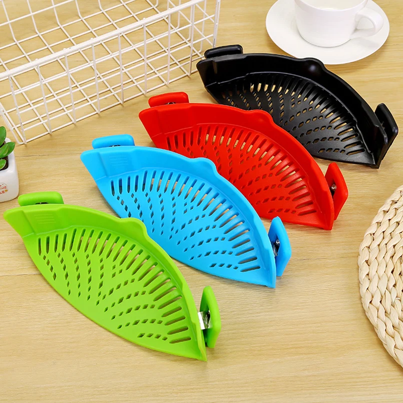 

1 Pc Silicone Clip-On Snap Sink Strainer Colander Noodles Fruit Rice Vegetable Wash Colanders Filter Kitchen Gadgets Accessories