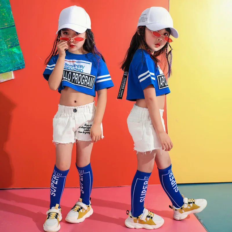 

1 Set Dance Clothing Suits Kids Ballroom Jazz Dancing Costumes for Girls Boys Hip Hop Dance Clothes T Shirt Tops Jogger Pants