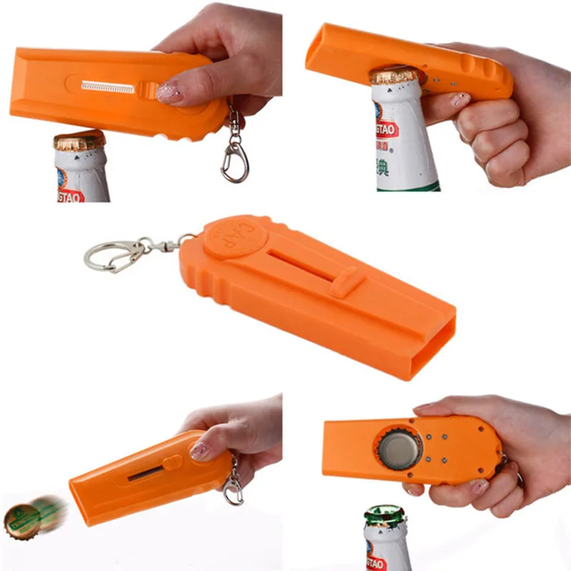 

Ejection Bottle Opener Portable Flying Cap Zappa Beer Drink Bottle Opener Opening Cap Launcher Top Shooter Kitchen Cooking Tool
