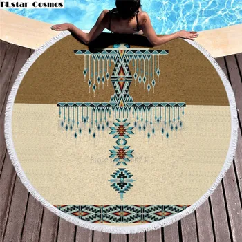 

Bear Totem/Native Indian Bath Towel for Beach Thick Round 3d print Fabric Quick Compressed Towel new style-1