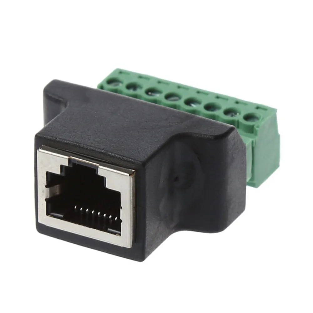 1 шт. Ethernet RJ45 разъем для винтовой клеммы 8 Pin цифровой адаптер