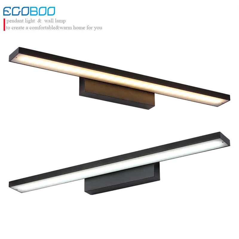 EGOBOO 8w 40cm long black Aluminum bathroom led mirror light for home indoor lllumination lighting lamp