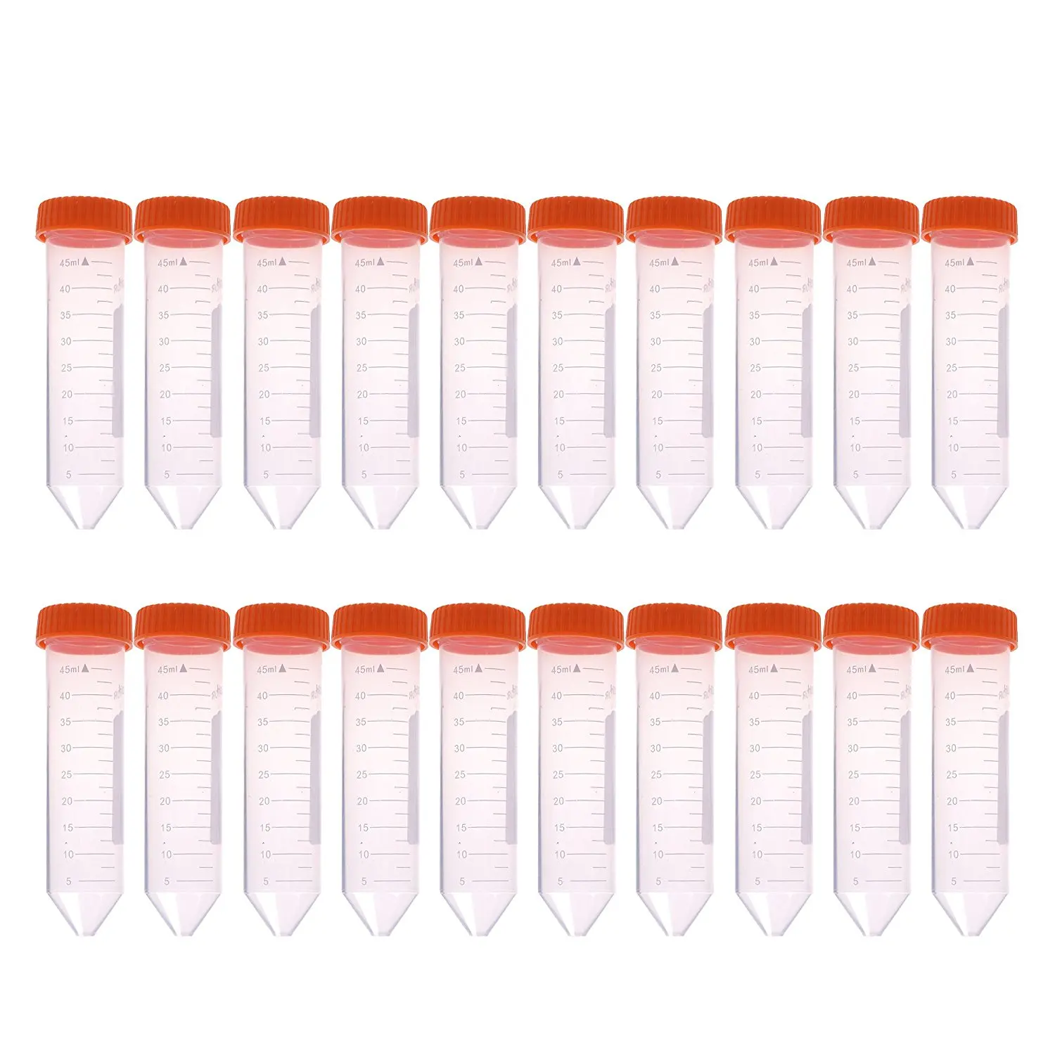 

20 Pcs 50ml Conical Bottom Plastic Graduated Centrifuge Tube with Screw Cap