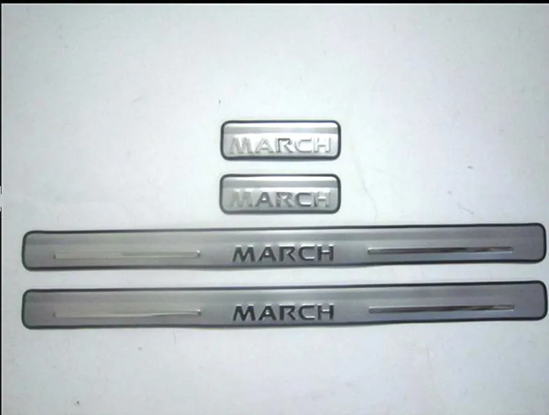 

Car styling stainless steel Car door cover outside door sill Scuff Plate/Door Sill For Nissan March 2010 2011 2012 2013 2014