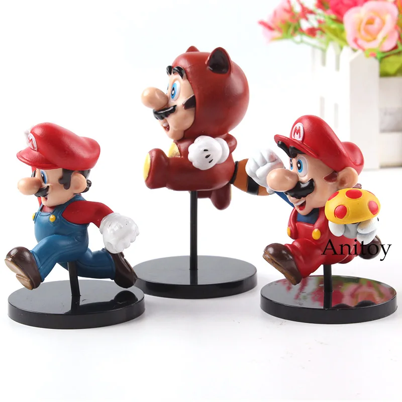 New Super Mario Bros Wii Mario Figure Toy PVC MEDICOM TOY Ultra Detail Figure Action Collection Model Toys for Boys 3pcs/set