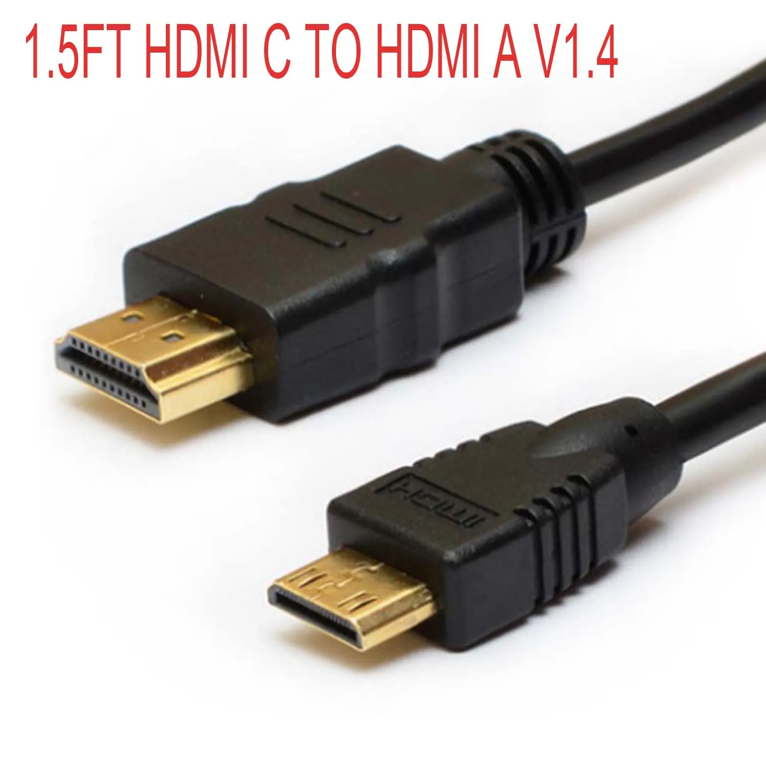5-футовый мини HDMI-совместимый C штекер к A v1.4 HD аудио видео-выход кабель для камеры