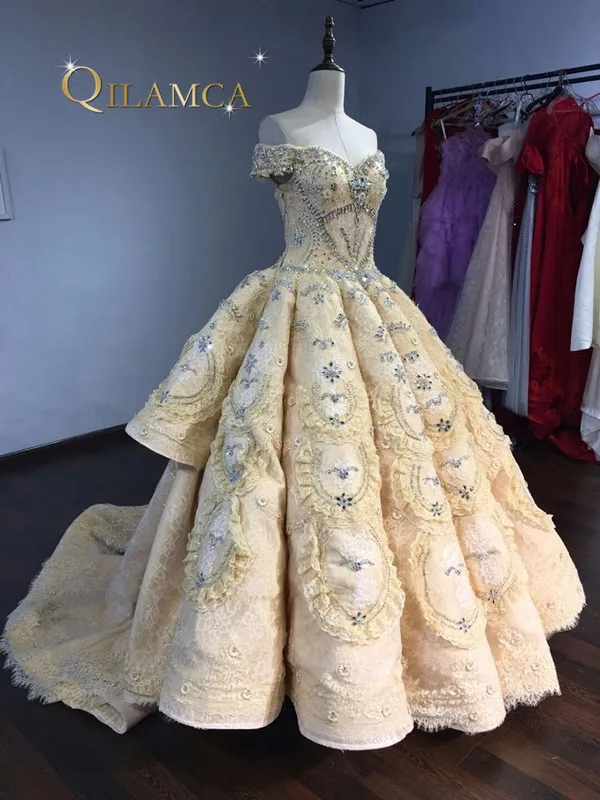 Настоящая фотография высокое качество роскошная свадебная одежда с открытыми плечами бальное платье свадебное платье с кружевом бисером Vestido de Novia
