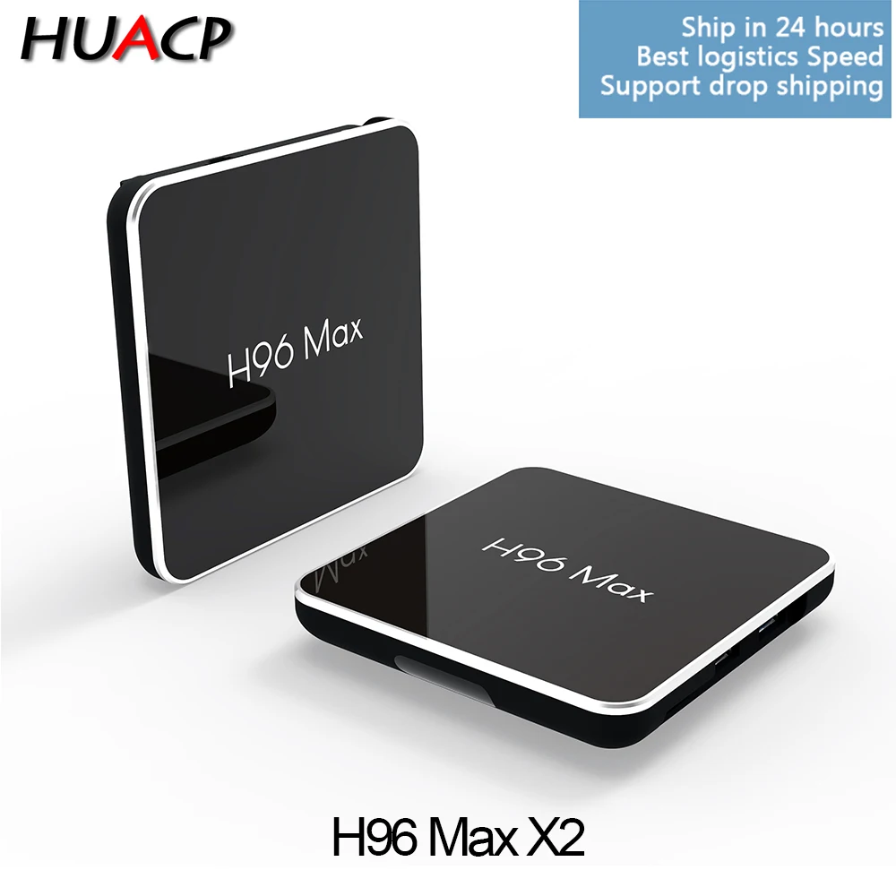 

HUACP H96 Max X2 Android 8.1 S905x smart TV Box 4GB RAM 32GB 64GB ROM Set Top Box S905X2 Wifi 4K eMMC HDMI