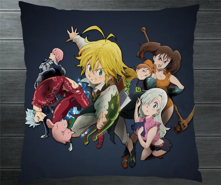 Аниме The Seven Deadly Sins Meliodas Diane Elizabeth Liones Двусторонняя 40x40 см Наволочки Подушка Чехол