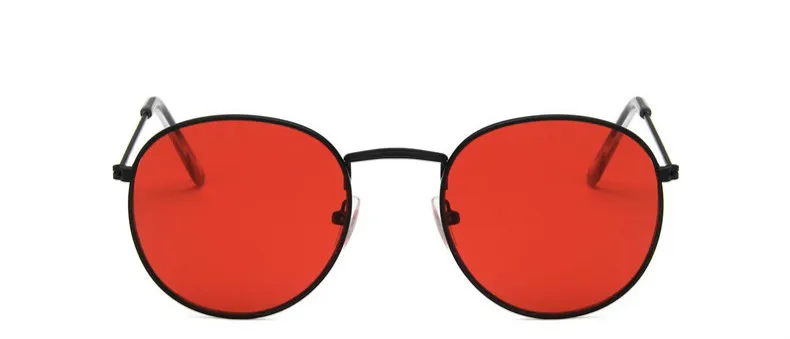 Black clear red Круглые очки, оправа для женщин и мужчин, ретро очки для близорукости, оптические оправы, металлические прозрачные линзы, черные, серебряные, золотые очки Oculos De Grau - Цвет оправы: Black clear red
