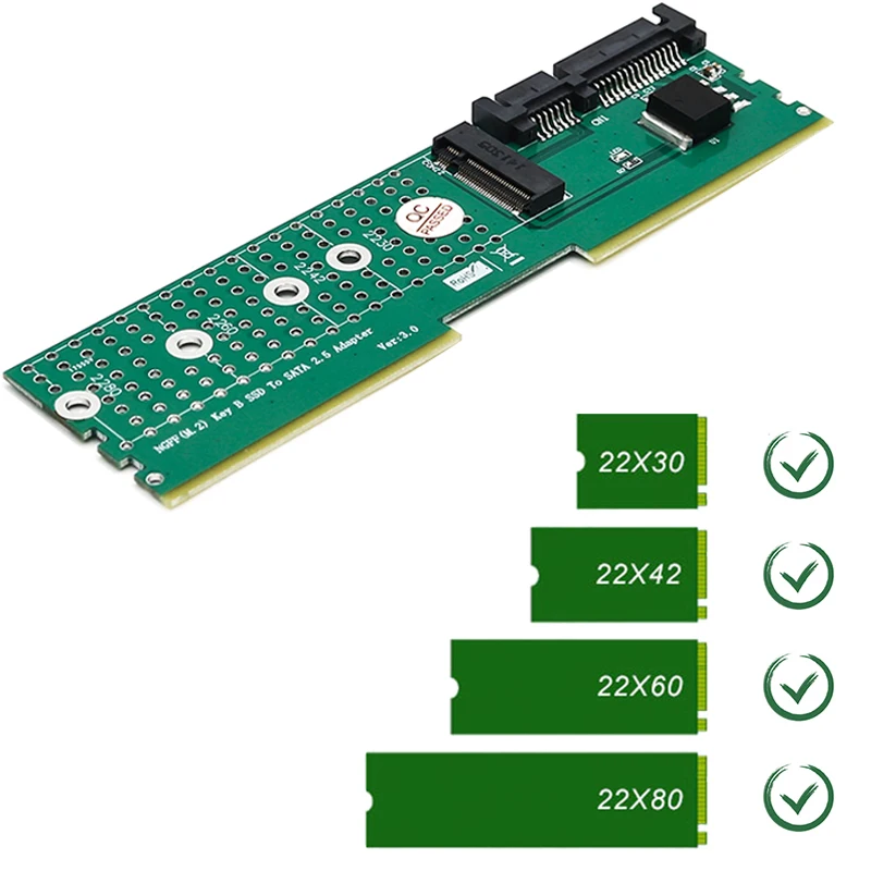 NGFF(M.2) B-key SATA-Bus SSD to SATA 3,0 адаптер со слотом памяти DDR поддержка установки DDR2 DDR3 DDR4 DDR5 настольная материнская плата