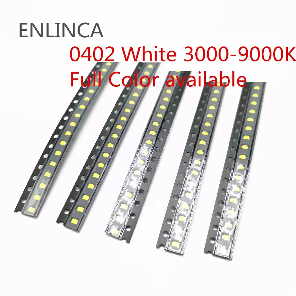 100 шт. светодиодный 0402 1005 белый 9000 K 2 V 3 V красный синий желтый, зеленый, розовый оранжевый поверхностный чип SMT бусины светодиодный светодиод